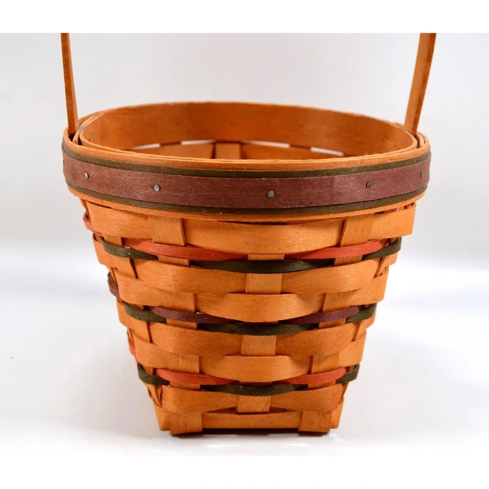 Longaberger 1996 Easter Basket Liner Egg Print Cloth Plastic Protector Handle